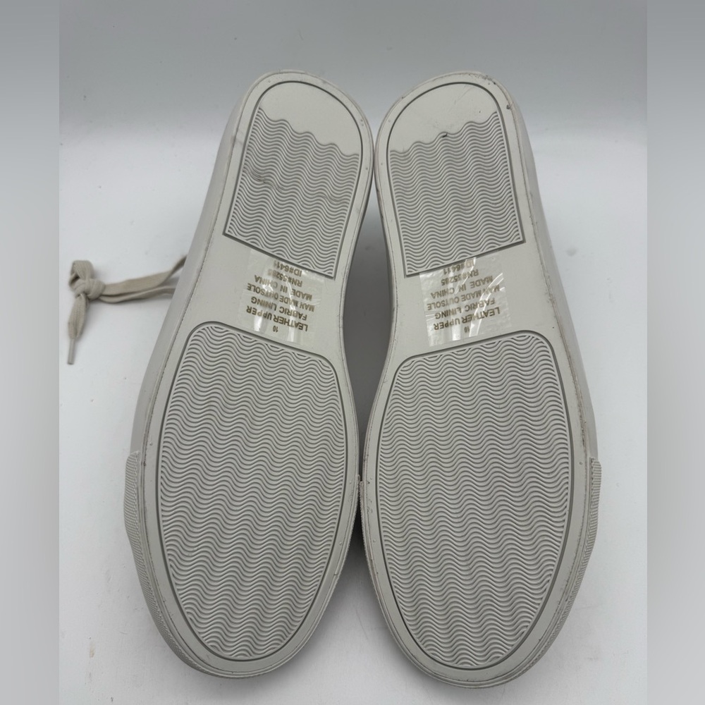 BRAND NEW Men's EXPRESS Suede Leather Bone Off White Sneakers Size 10 - Picture 6 of 7